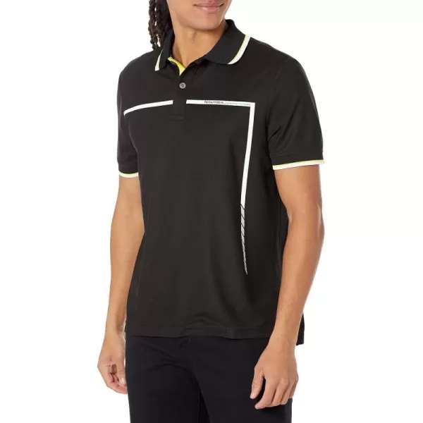 Nautica Mens Sustainably Crafted Classic Fit PoloTrue Black