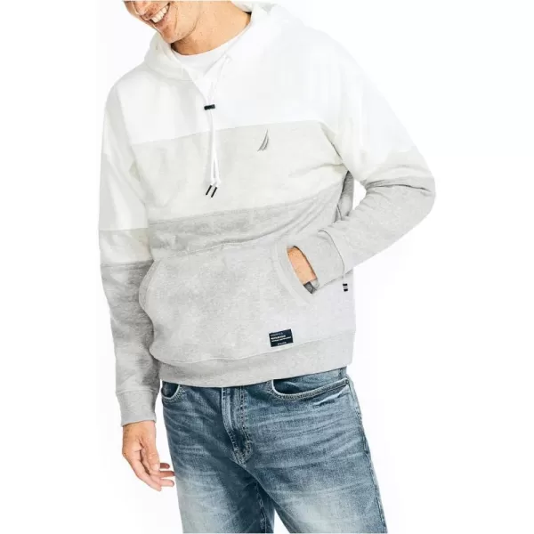 Nautica Mens Sustainably Crafted Colorblock HoodieSail White