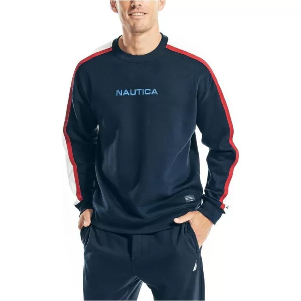 Nautica Mens Sustainably Crafted Colorblock SweatshirtNavy