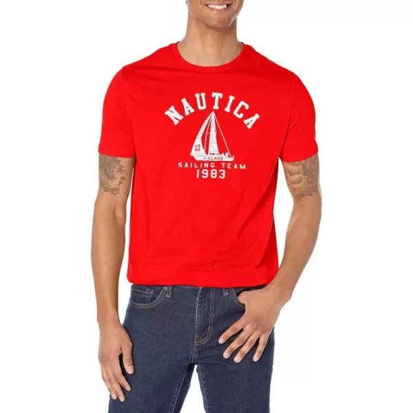 Nautica Mens Sustainably Crafted Graphic TShirtTropic Orange