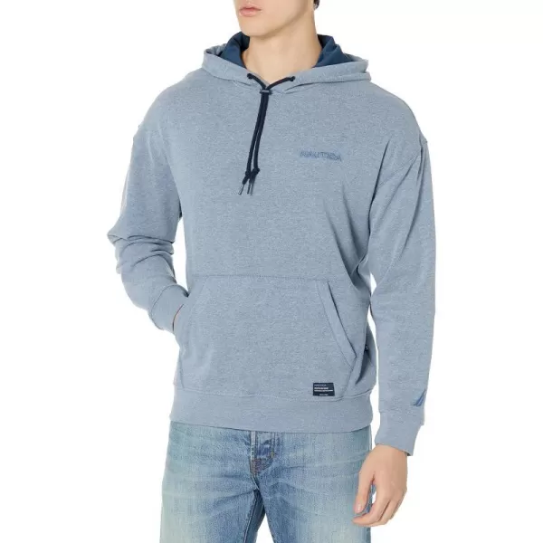 Nautica Mens Sustainably Crafted Logo HoodieDeep Anchor Heather