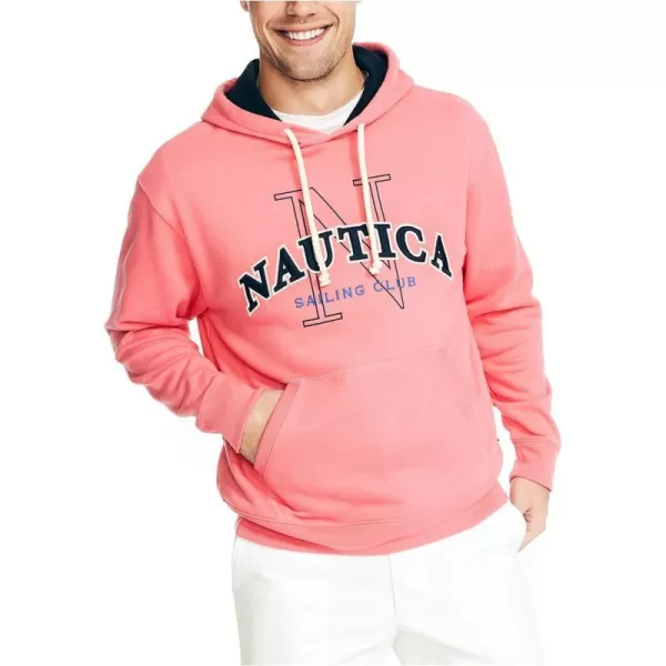 Nautica Mens Sustainably Crafted Logo HoodieTeaberry