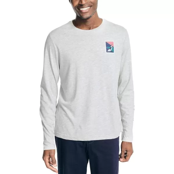 Nautica Mens Sustainably Crafted LongSleeve Graphic TShirtGrey Htr