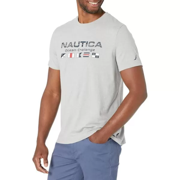 Nautica Mens Sustainably Crafted Ocean Challenge Graphic TShirtGrey Heather