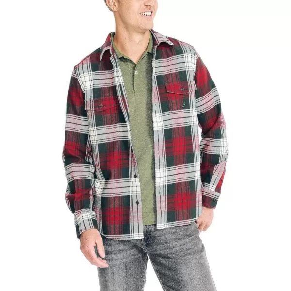 Nautica Mens Sustainably Crafted Plaid Flannel ShirtDark Spruce