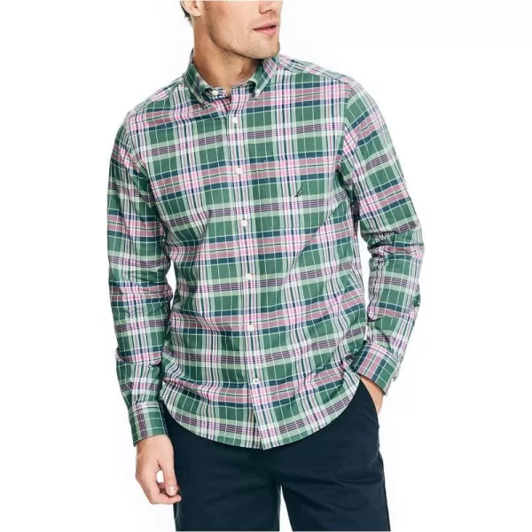 Nautica Mens Sustainably Crafted Plaid ShirtLakeside Green