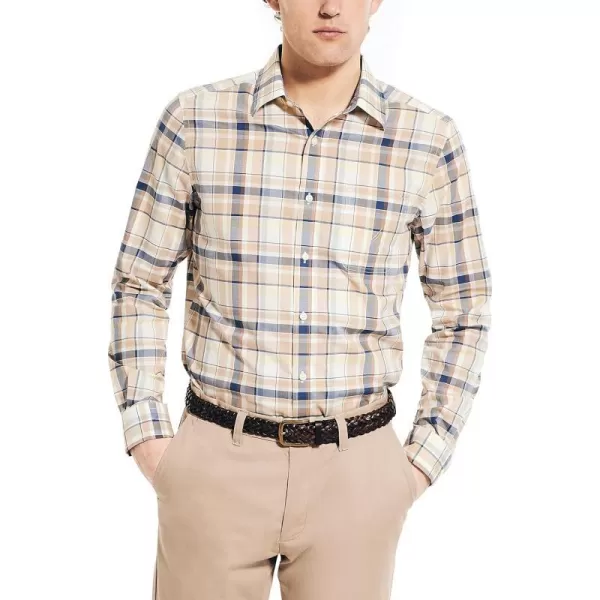 Nautica Mens Sustainably Crafted Plaid ShirtMilitary Tan