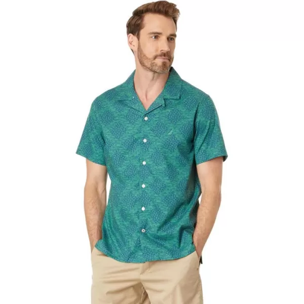 Nautica Mens Sustainably Crafted Printed ShortSleeve ShirtCoastal Pine