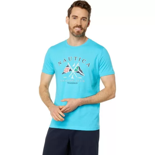 Nautica Mens Sustainably Crafted Sailing Club Graphic TShirtMirage Blue