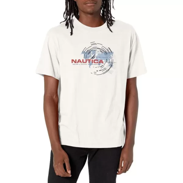 Nautica Mens Sustainably Crafted Sailing Division Graphic TShirtSail White