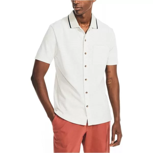 Nautica Mens Sustainably Crafted ShortSleeve ShirtOatmeal HeatherSNautica Mens Sustainably Crafted ShortSleeve ShirtOatmeal HeatherS