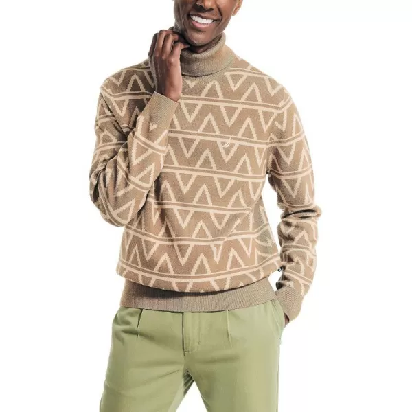 Nautica Mens Sustainably Crafted Turtleneck SweaterTannin