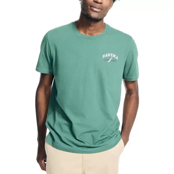 Nautica Mens Sustainably Crafted Yacht Racing Graphic TShirtBistro Green