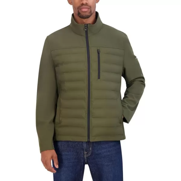 Nautica Mens Tech Shell Hybrid JacketDark Forest