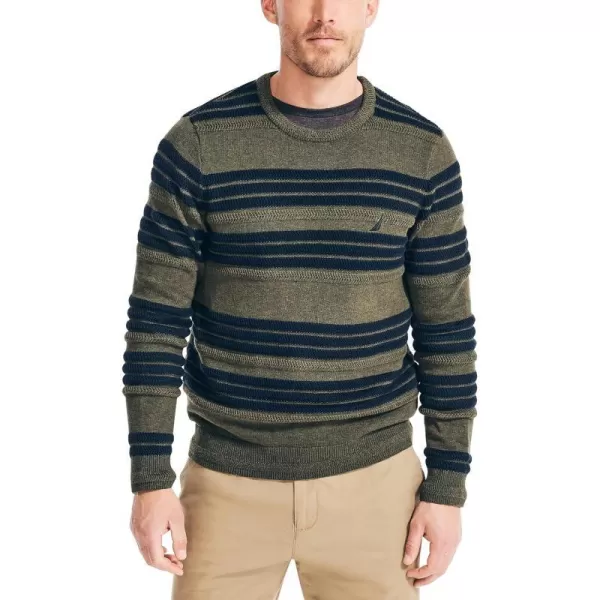 Nautica Mens Textured Striped SweaterForest Night Heather