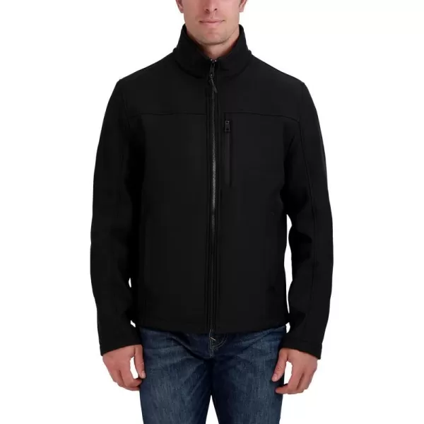 Nautica Mens Water Resistant Softshell Jacket Long Sleeve Color Block Zip Up CoatBlack