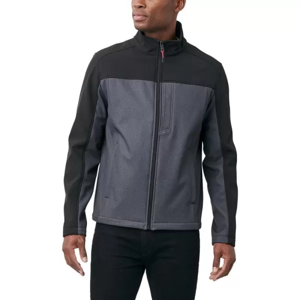 Nautica Mens Water Resistant Softshell Jacket Long Sleeve Color Block Zip Up CoatVintage Heather Grey