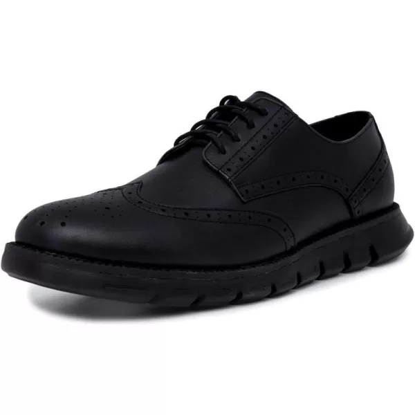 Nautica Mens Wingtip Oxford LaceUp Sneakers for Dress and Walking  Stylish and Comfortable Choice for Oxford Business Casual and Everyday ComfortBlack Smooth 1