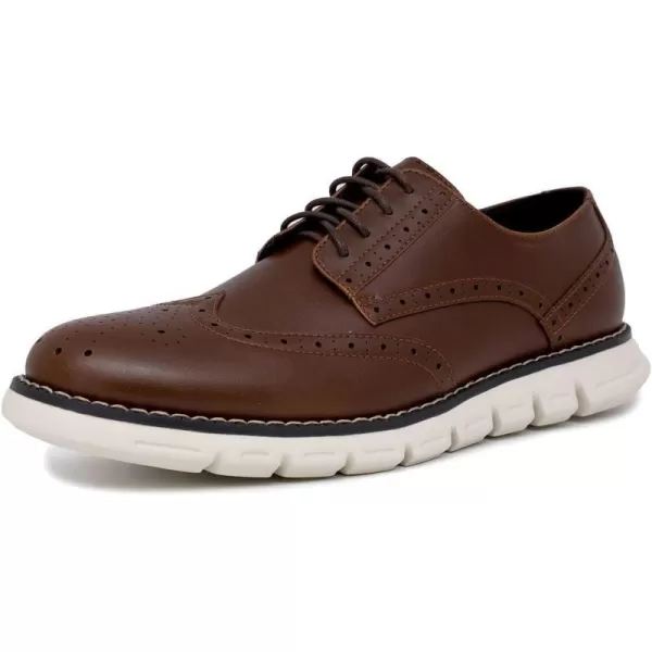 Nautica Mens Wingtip Oxford LaceUp Sneakers for Dress and Walking  Stylish and Comfortable Choice for Oxford Business Casual and Everyday ComfortBrown Smooth