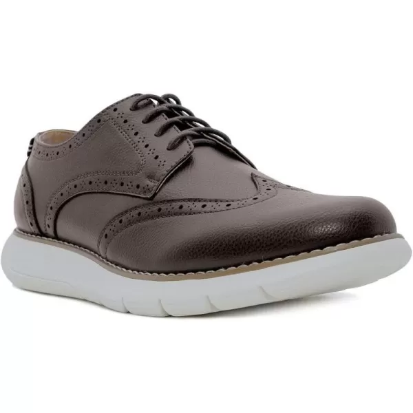 Nautica Mens Wingtip Oxford LaceUp Sneakers for Dress and Walking  Stylish and Comfortable Choice for Oxford Business Casual and Everyday ComfortBrownwarren