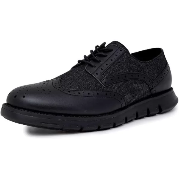 Nautica Mens Wingtip Oxford LaceUp Sneakers for Dress and Walking  Stylish and Comfortable Choice for Oxford Business Casual and Everyday ComfortDenim Black Smooth