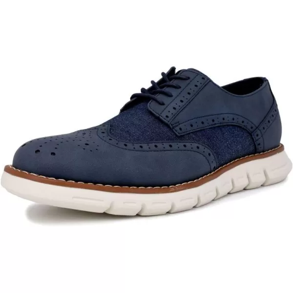 Nautica Mens Wingtip Oxford LaceUp Sneakers for Dress and Walking  Stylish and Comfortable Choice for Oxford Business Casual and Everyday ComfortNavy Denim Smooth