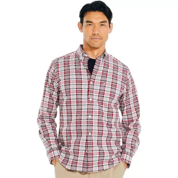 Nautica Mens Wrinkle Resistant Long Sleeve Button Front ShirtPlaid High Rise