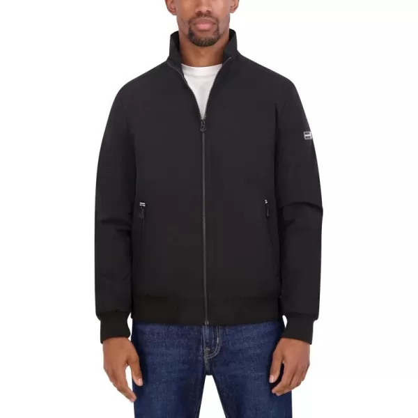 Nautica Mens Zip Up Windbreaker Bomber Jacket Water and Wind ResistantBlack Midnight