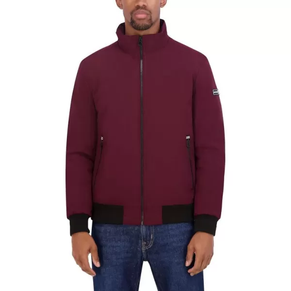 Nautica Mens Zip Up Windbreaker Bomber Jacket Water and Wind ResistantBold Burgundy