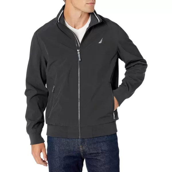 Nautica Mens Zip Up Windbreaker Bomber Jacket Water and Wind ResistantDark Grey