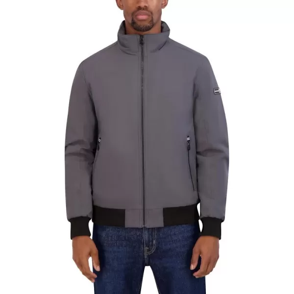 Nautica Mens Zip Up Windbreaker Bomber Jacket Water and Wind ResistantMetal Grey