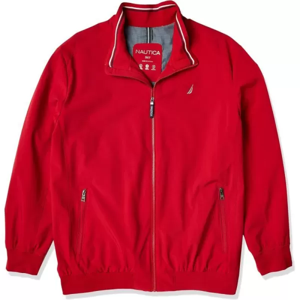 Nautica Mens Zip Up Windbreaker Bomber Jacket Water and Wind ResistantRed