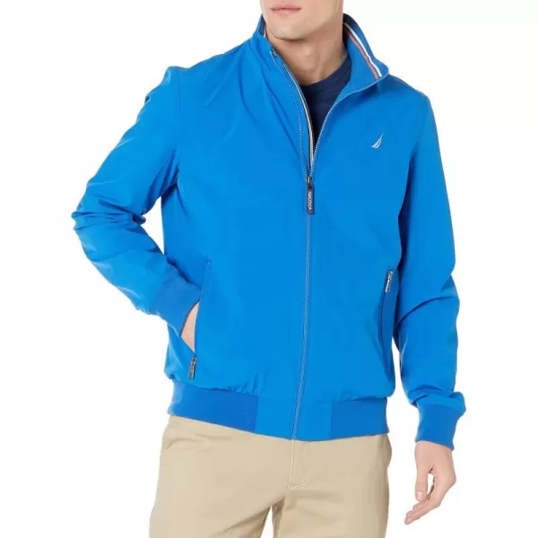 Nautica Mens Zip Up Windbreaker Bomber Jacket Water and Wind ResistantSpinner Blue