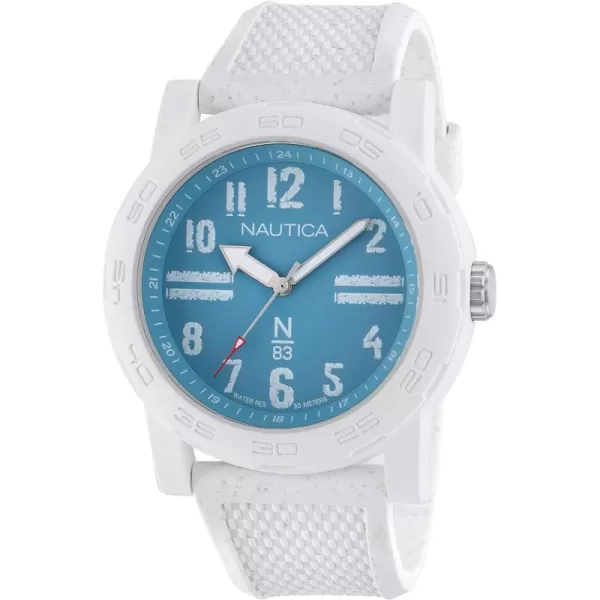 Nautica N83 Mens NAPATS302 Ayia Triada White Wheat PU Fiber Strap WatchNautica N83 Mens NAPATS302 Ayia Triada White Wheat PU Fiber Strap Watch