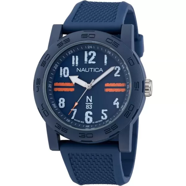 Nautica N83 Mens NAPATS306 Ayia Triada Blue Wheat PU Fiber Strap amp Orange Wheat PU Fiber Strap WatchNautica N83 Mens NAPATS306 Ayia Triada Blue Wheat PU Fiber Strap amp Orange Wheat PU Fiber Strap Watch