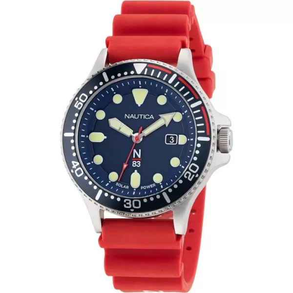 Nautica N83 Mens NAPCBS301 Cocoa Beach Red Wheat PU Fiber Strap WatchNautica N83 Mens NAPCBS301 Cocoa Beach Red Wheat PU Fiber Strap Watch