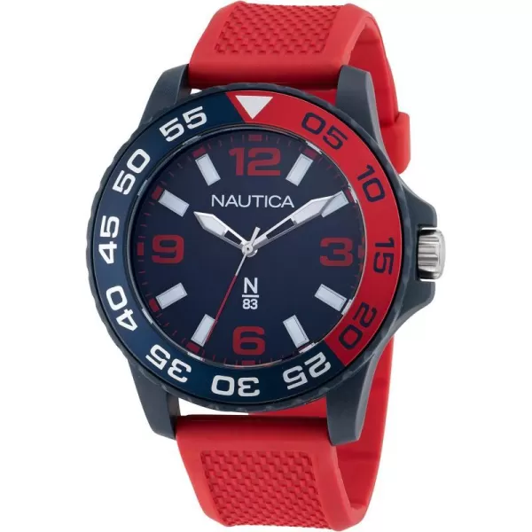 Nautica N83 Mens NAPFWS303 Finn World Red Wheat PU Fiber Strap WatchNautica N83 Mens NAPFWS303 Finn World Red Wheat PU Fiber Strap Watch