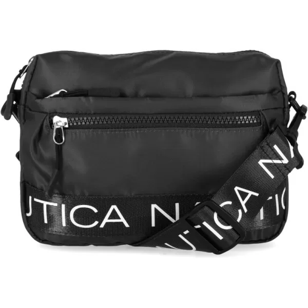 Nautica Nylon Bean CrossbodyBelt Bag with Adjustable Shoulder StrapBlack