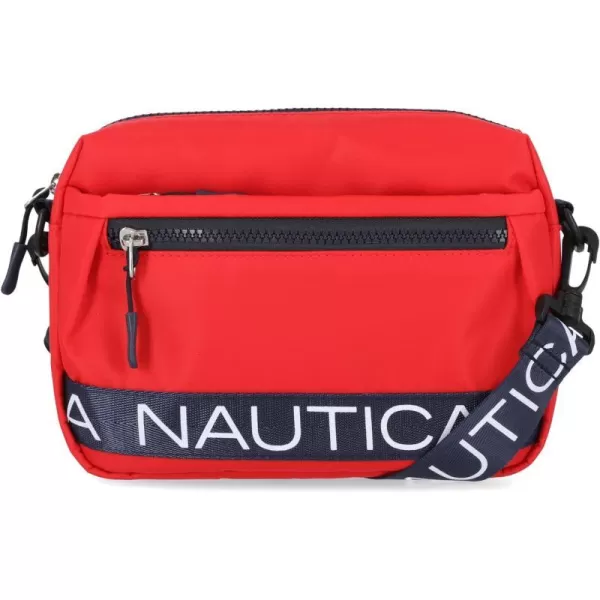 Nautica Nylon Bean CrossbodyBelt Bag with Adjustable Shoulder StrapRed