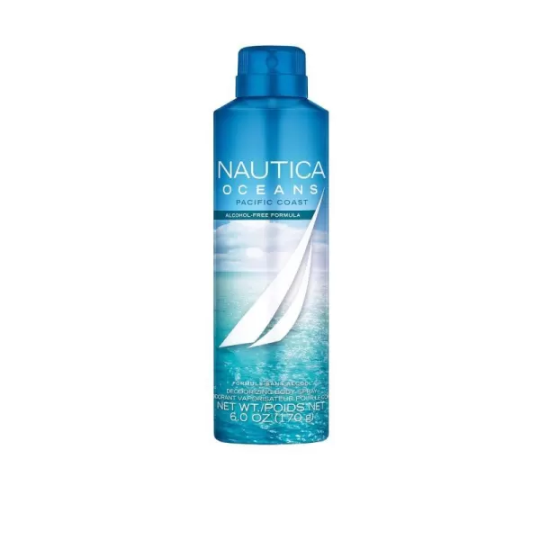 Nautica Oceans Pacific Coast Deodorizing Body Spray for Men  Uplifting Refreshing Scent  Earthy Marine Notes of Pinewood and Mint  Ideal for Day and Night Wear  60 Oz600 Fl Oz Pack of 12