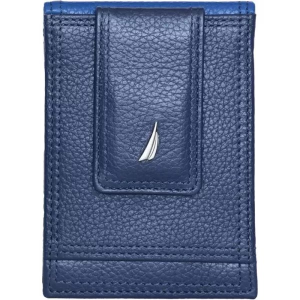 Nautica Pebble TwoTone Leather WalletNautica Pebble Twotone Leather Front Pocket Wallet Cobalt Blue