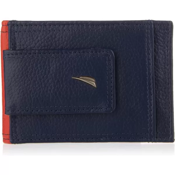 Nautica Pebble TwoTone Leather WalletNautica Pebble Twotone Leather Front Pocket Wallet NavyRed