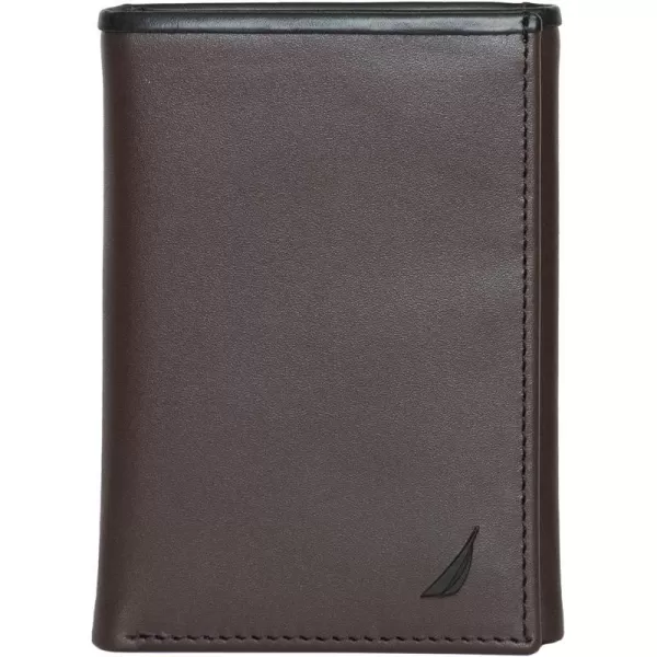 Nautica Pop Color Leather Bifold WalletNautica Pop Color Leather Trifold Wallet BlackBrown