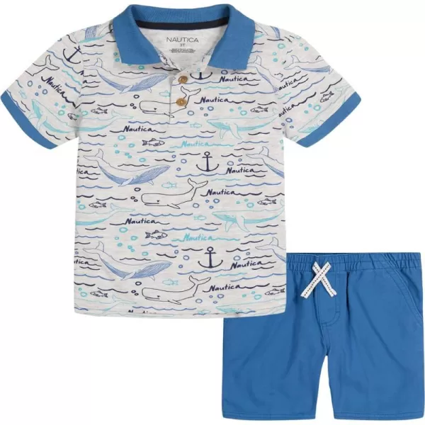 Nautica Sets KHQ boys 2 Pieces Polo Short SetVallarta Blue