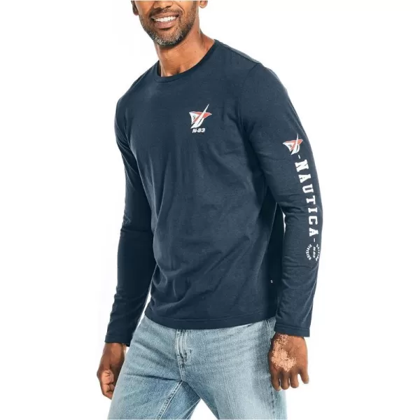 Nautica Sustainably Crafted Graphic Long Sleeve TShirtNavy Seas