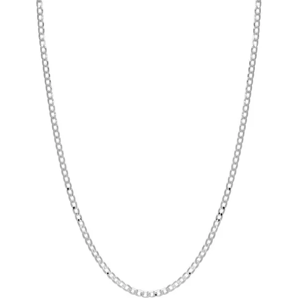 Nautica Unisex Necklace  Mens Silver Tone Chain Necklace  Flat Link Curb Chain Necklace for Women4 mm