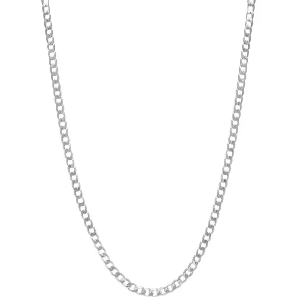 Nautica Unisex Necklace  Mens Silver Tone Chain Necklace  Flat Link Curb Chain Necklace for Women5 mm