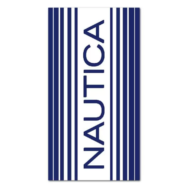 Nautica Velour Beach Towel Woven Super Absorbent RingSpun Cotton  36 X 68 Nelson BlueNautica Velour Beach Towel Woven Super Absorbent RingSpun Cotton  36 X 68 Nelson Blue