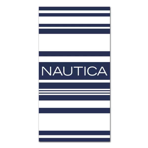 Nautica Velour Beach Towel Woven Super Absorbent RingSpun Cotton  36 X 68 Nelson NavyNautica Velour Beach Towel Woven Super Absorbent RingSpun Cotton  36 X 68 Nelson Navy