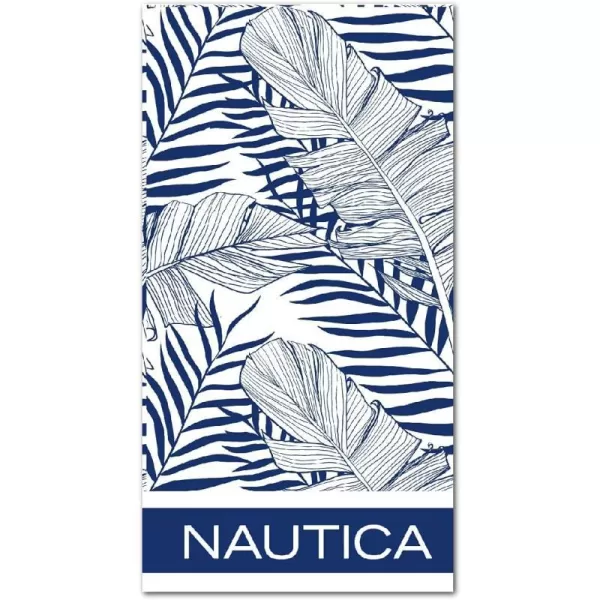 Nautica Velour Beach Towel Woven Super Absorbent RingSpun Cotton  36 X 68 Nelson NavyNelson Navy 36 X 68